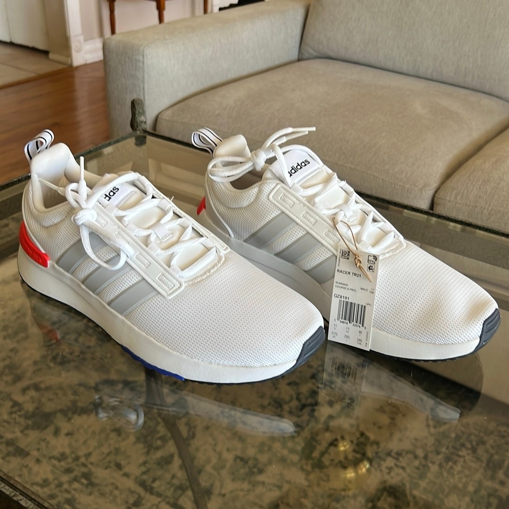 Adidas Racer TR21 Men's Shoes Size 11.5 White Grey Athletic Sneakers